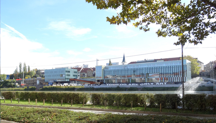 Medicinska fakulteta Univerze v Mariboru z zaključeno zunanjo podobo stavbe