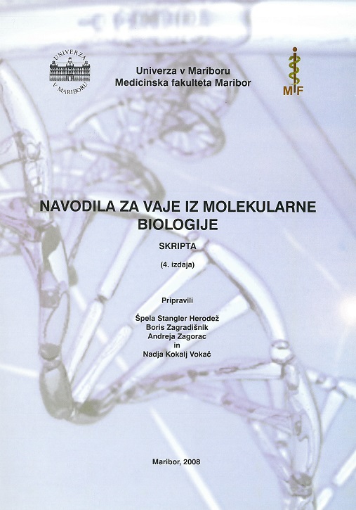 Naslovnica Navodil za vaje iz molekularne biologije.