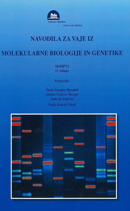 Naslovnica Navodil za vaje iz molekularne biologije in genetike.